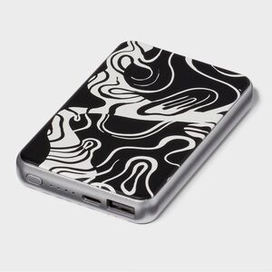 5000mAh Black and White Abstract Portable Charger